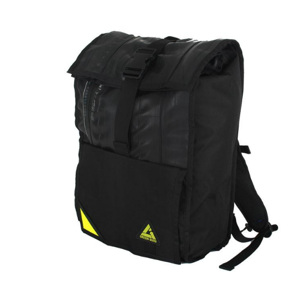 Upcycled Backpack- Made in the USA from Upcyled inner tubes & street sign scraps  - Save Landfill Space! - Give Back Goods