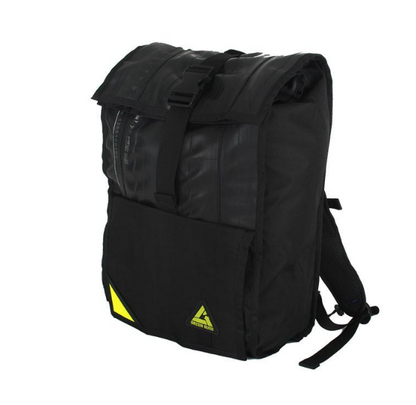 Upcycled Backpack- Made in the USA from Upcyled inner tubes & street sign scraps  - Save Landfill Space! - Give Back Goods