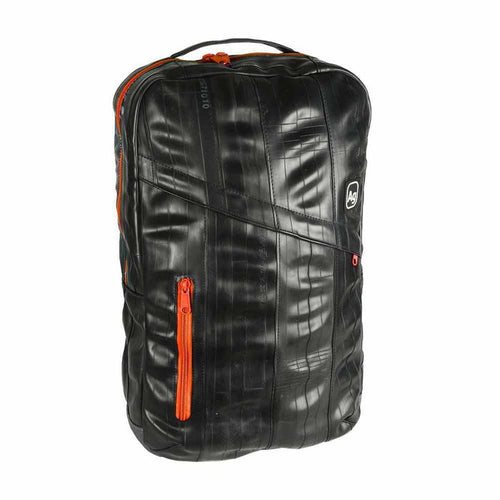 Upcycled Bicycle Tire Backpack, Laptop Sleeve, Made in the USA, Water Resistant and Sustainable