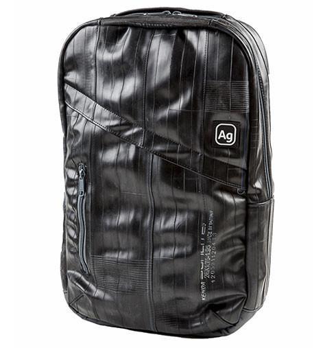 Upcycled Bicycle Tire Backpack, Laptop Sleeve, Made in the USA, Water Resistant and Sustainable