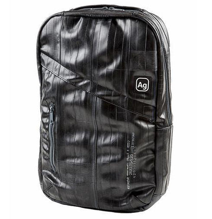 Upcycled Bicycle Tire Backpack, Laptop Sleeve, Made in the USA, Water Resistant and Sustainable