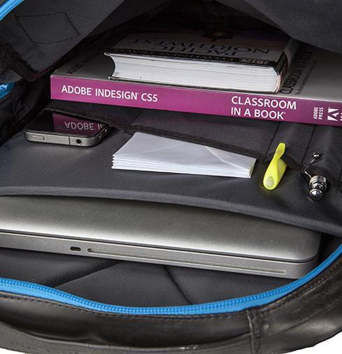 Upcycled Bicycle Tire Backpack, Laptop Sleeve, Made in the USA, Water Resistant and Sustainable