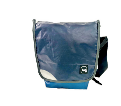 Upcycled Messenger Bag Satchel, Made from Bicycle tubes or Billboard Banners - Made in the USA
