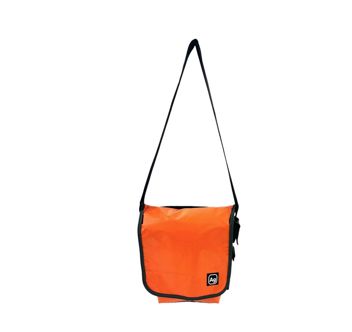 Upcycled Messenger Bag Satchel, Made from Bicycle tubes or Billboard Banners - Made in the USA