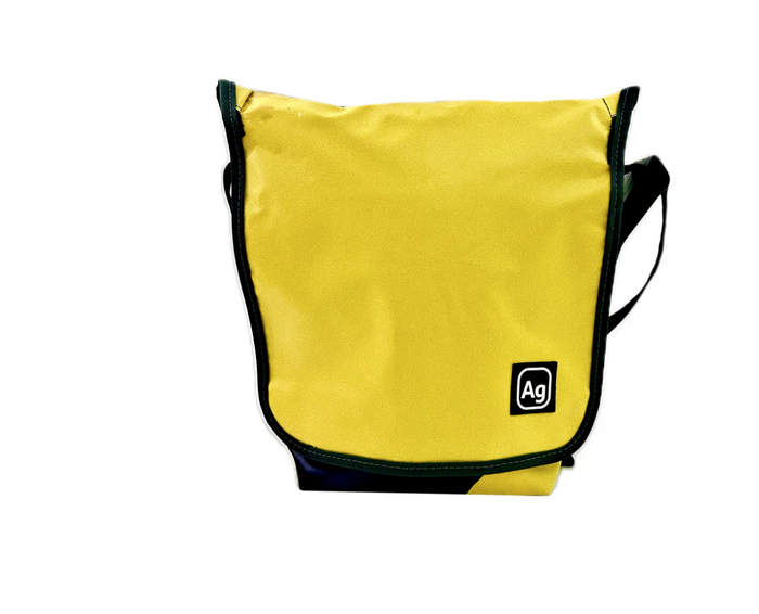 Upcycled Messenger Bag Satchel, Made from Bicycle tubes or Billboard Banners - Made in the USA