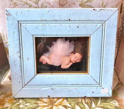 5x7 picture size-outside roughly- 11.5 x 9.75 / Baby Blue