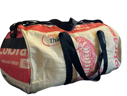 Upcycled Retro Duffel Bag, Sustainable