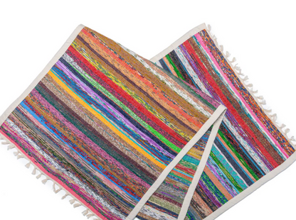 Upcycled Sari Yoga Mat Rug, Handmade in Nepal, Empowers Women