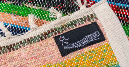 Upcycled Sari Yoga Mat Rug, Handmade in Nepal, Empowers Women