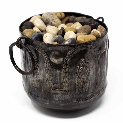 Upcycled Steel Drum, Hammered Container / Pot with Round Handles, Fair Trade, Haiti