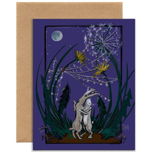 Waltzing Rabbits Wedding/Anniversary Card (Single Card) A2 Card Tiny and Snail