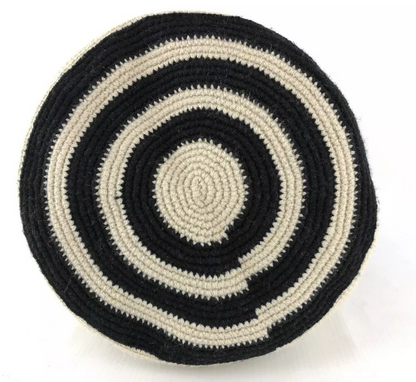 Wayuu Bag, medium,  one of a kind, Hand Crafted & Fair Trade, Black & Natural - Give Back Goods