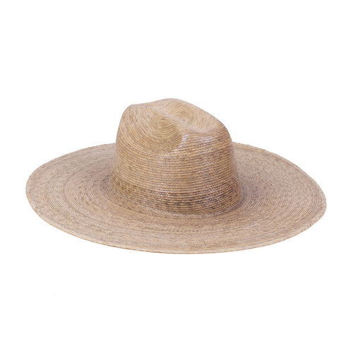 Western Wide Palma straw cowboy hat in natural color, wide-brimmed design