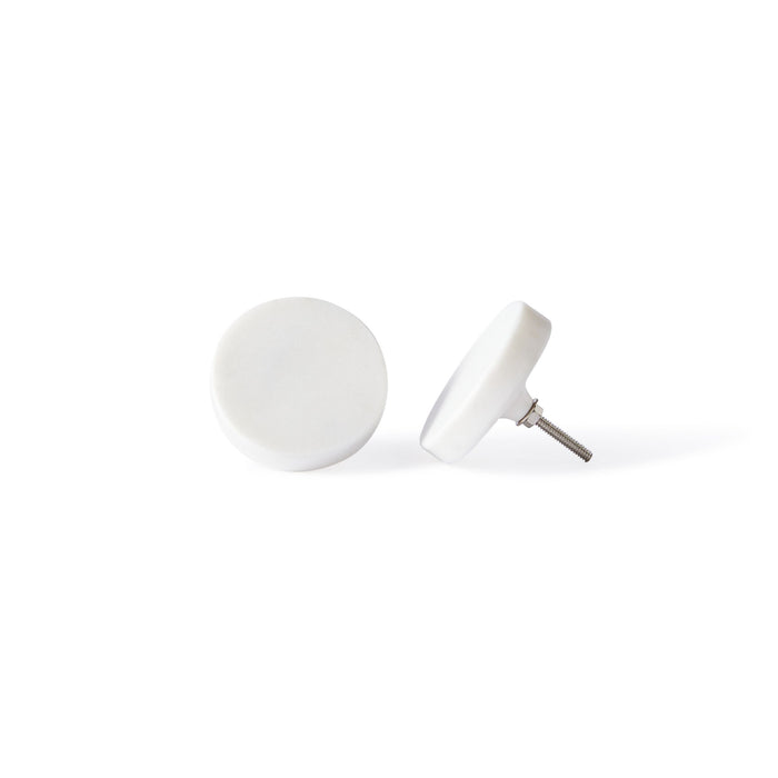 White Marble Knob Small 6x1.5cm