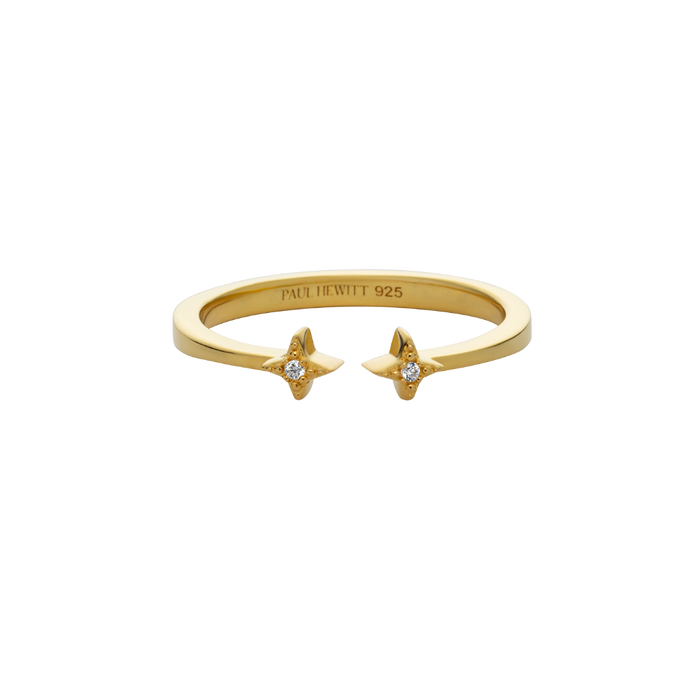 Windrose Open Stars Ring Gold