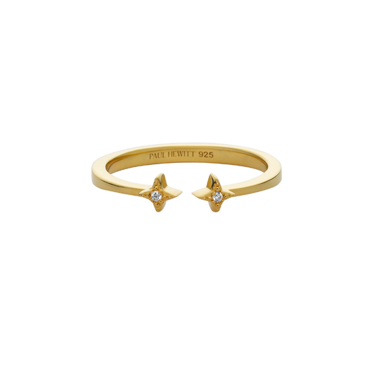 Windrose Open Stars Ring Gold