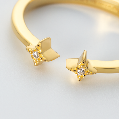 Windrose Open Stars Ring Gold
