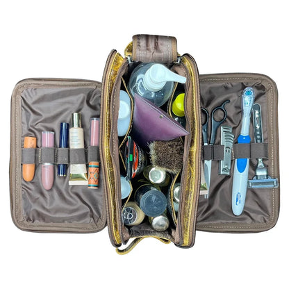Wren Leather Toiletry Bag for Women Men By Rustic Town