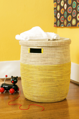 Yellow Hamper Laundry Storage Basket, Fair Trade, Eco-Friendly - Give Back Goods