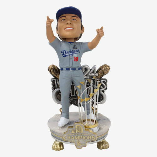 Yoshinobu Yamamoto Los Angeles Dodgers 2024 World Series Champions Alternate Jersey Celebration MLB Baseball Bobblehead