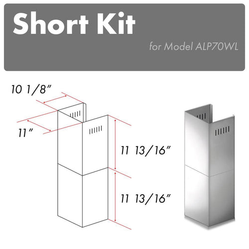 ZLINE 2-12 in. Short Chimney Pieces for 7 ft. to 8 ft. Ceilings (SK-ALP70WL) main image.