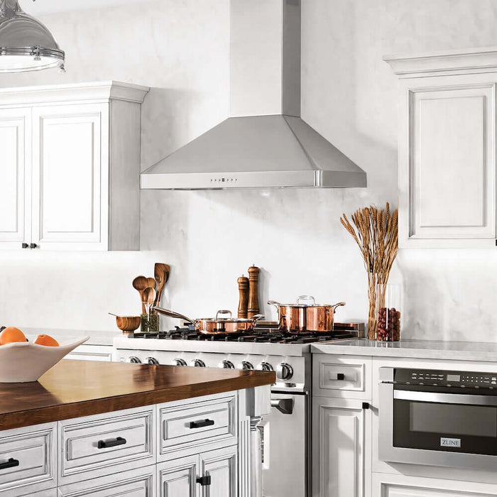 ZLINE 30 in. Convertible Vent Wall Mount Range Hood in Stainless Steel, Handle Open Box-Good Condition